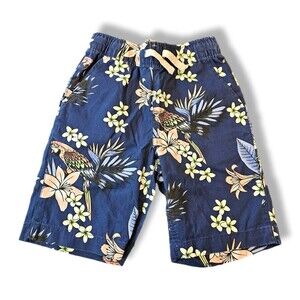 CHILDREN'S PLACE PLACE boys tropical bird print pants size 7 blue drawstring